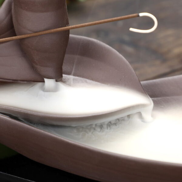 Lotus Petal Ceramic Backflow Stick Incense Burner