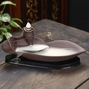 Lotus Petal Ceramic Backflow Stick Incense Burner