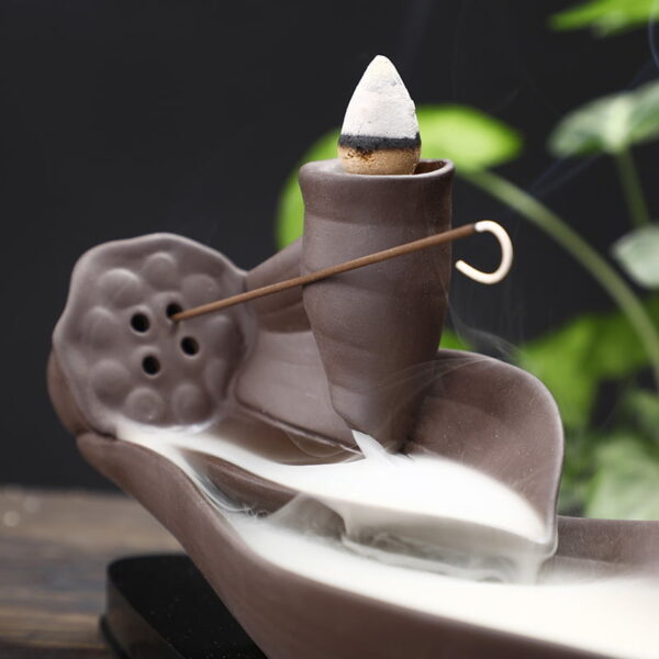 Lotus Petal Ceramic Backflow Stick Incense Burner