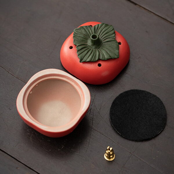 O1CN010BhwMX1YJS4QwNy5W_!!2207891113038-0-cib Vivid Persimmon Ceramic Incense Burner