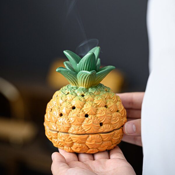 Vivid Pineapple Ceramic Coil Incense Burner