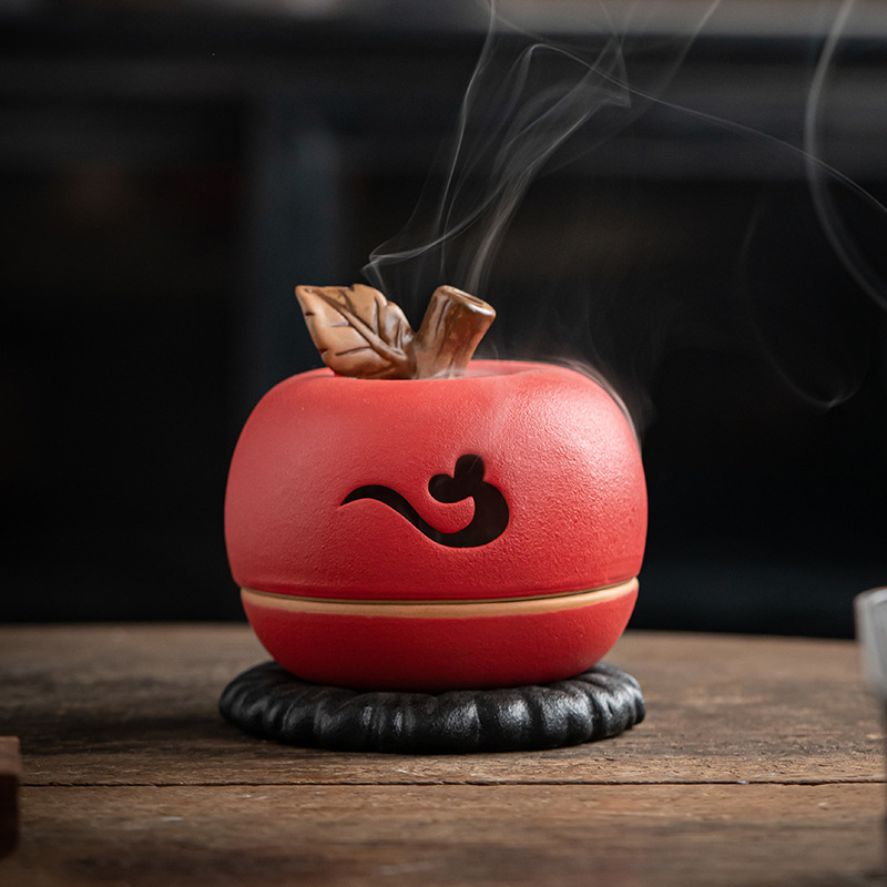 Apple Ceramic Incense Holder for Coil Incense