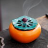 Ceramic Persimmon Incense Burner