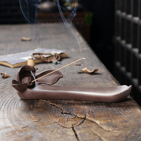 Lotus Flower Petal Ceramic Incense Burner for Incense Stick