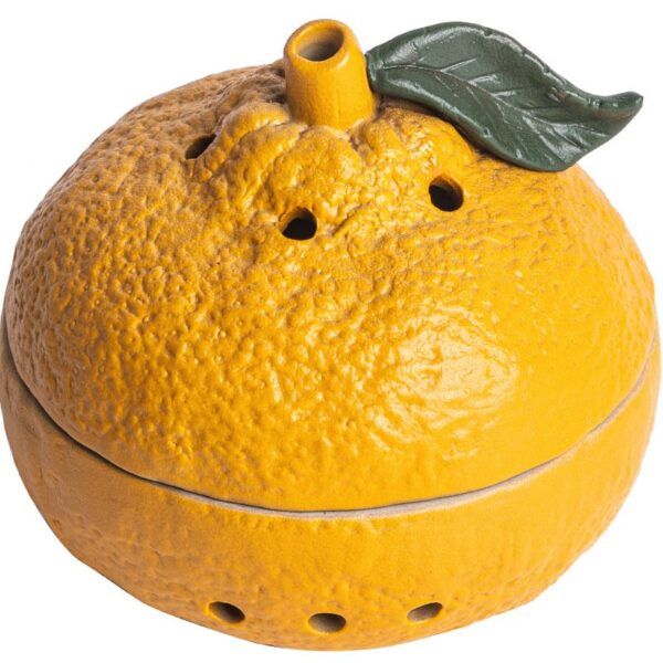 Orange With Leaf Ceramic Incense Burner