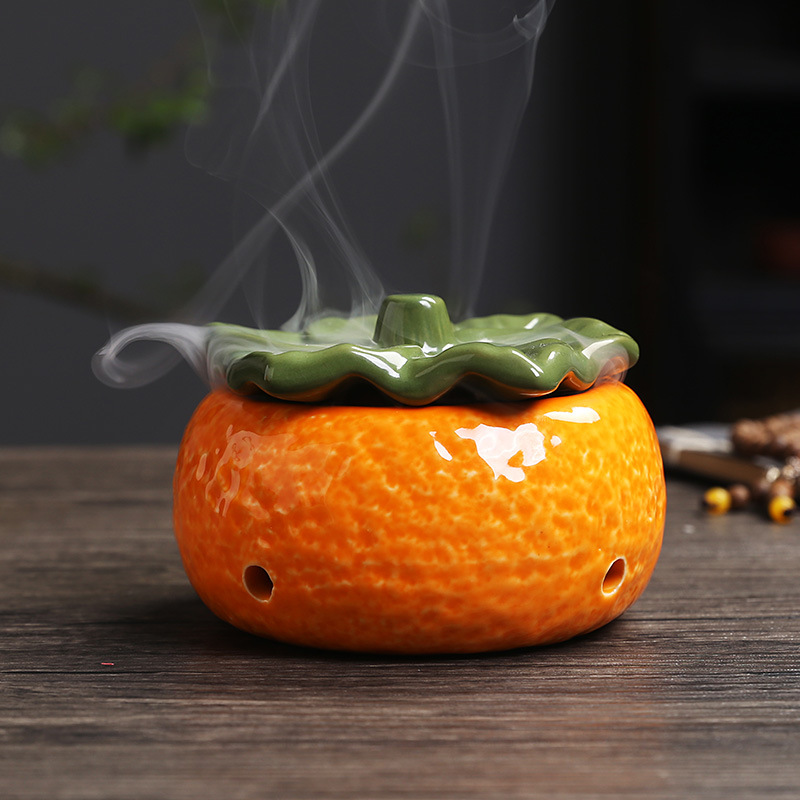 Cute Orange Incense Ceramic Burner