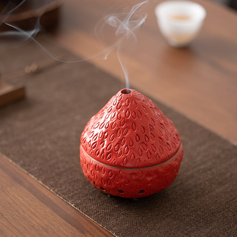 ceramic strawberry incense burner