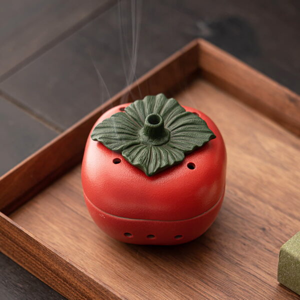 O1CN01BnoKCY1YJS4WmpgFh_!!2207891113038-0-cib Vivid Persimmon Ceramic Incense Burner