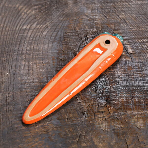 Ceramic Carrot Incense Holder