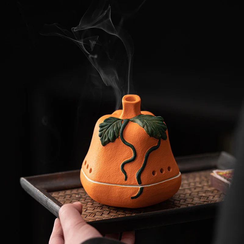 Irregular Shap Pumpkin Ceramic Incense Holder