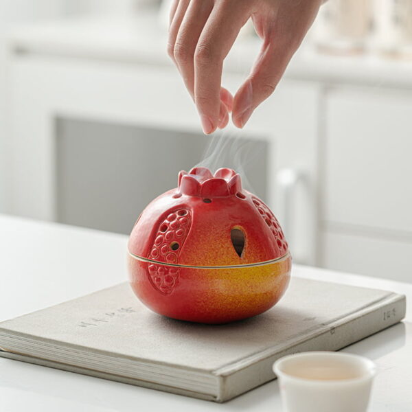 Ceramic Pomegranate Incense Burner