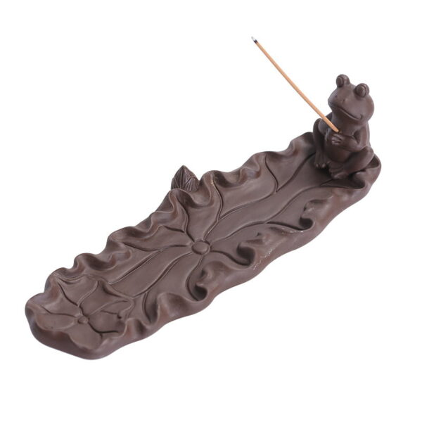 O1CN01f4uFVV1kW4KGh6Hev_!!2551464690-0-cib Frog Lotus Leaf Ceramic Incense Holder