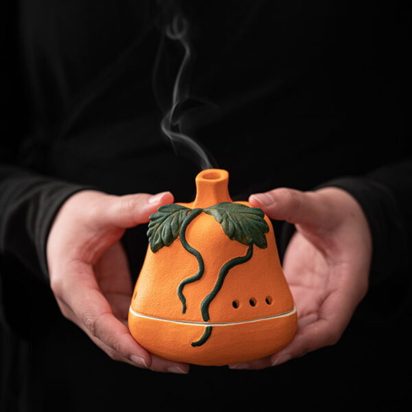 Irregular Shap Pumpkin Ceramic Incense Holder