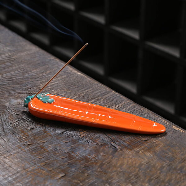 Ceramic Carrot Incense Holder
