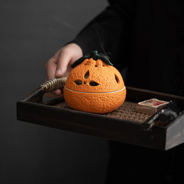 Cute Orange Ceramic Incense Coil Burner