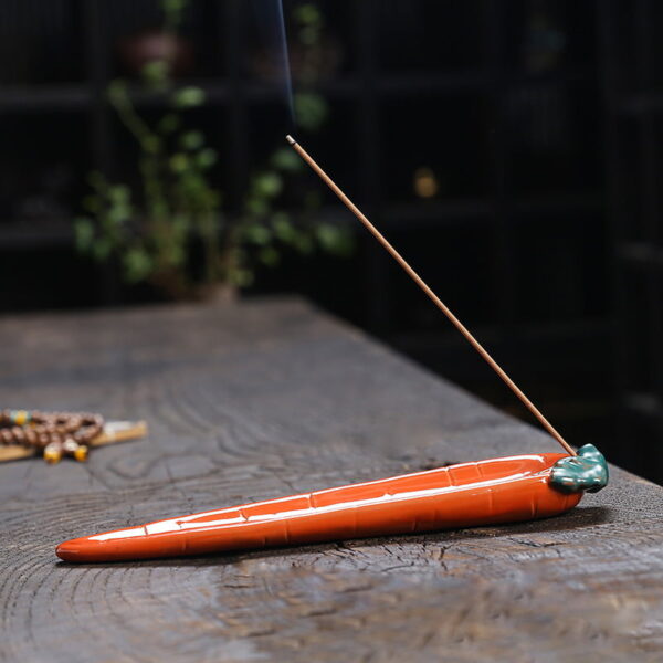 Ceramic Carrot Incense Holder