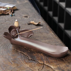 Lotus Flower Petal Ceramic Incense Burner for Incense Stick