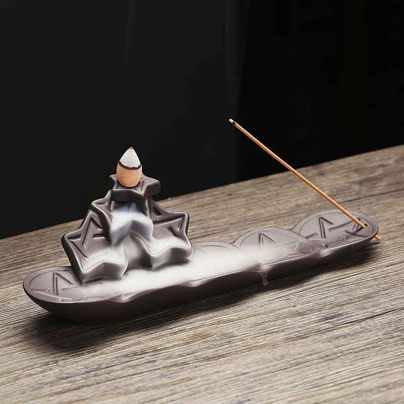 Five-pointed Stars Boat Ceramic Waterfall Stick Incense Burner