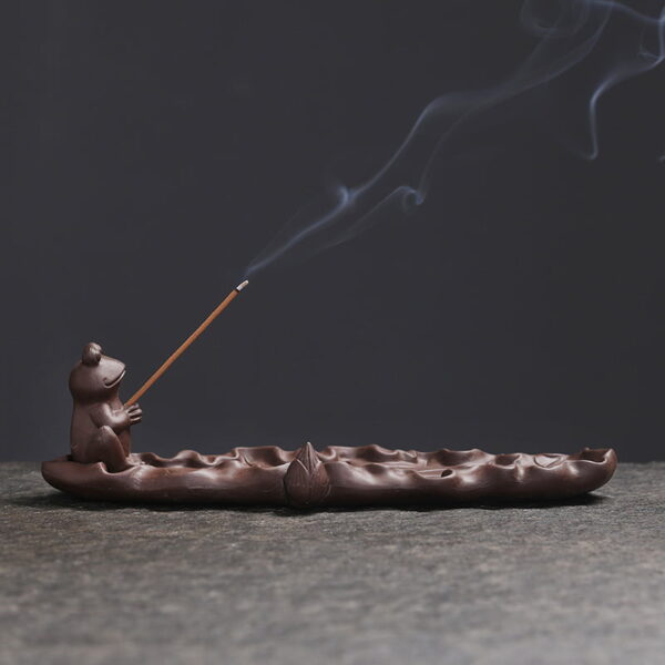 O1CN01rJthkE1kW4KJPccda_!!2551464690-0-cib Frog Lotus Leaf Ceramic Incense Holder