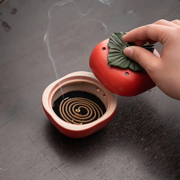 O1CN01rijfXp1YJS4QwJ474_!!2207891113038-0-cib Vivid Persimmon Ceramic Incense Burner