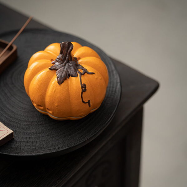 Round Ceramic Pumpkin Incense Burner