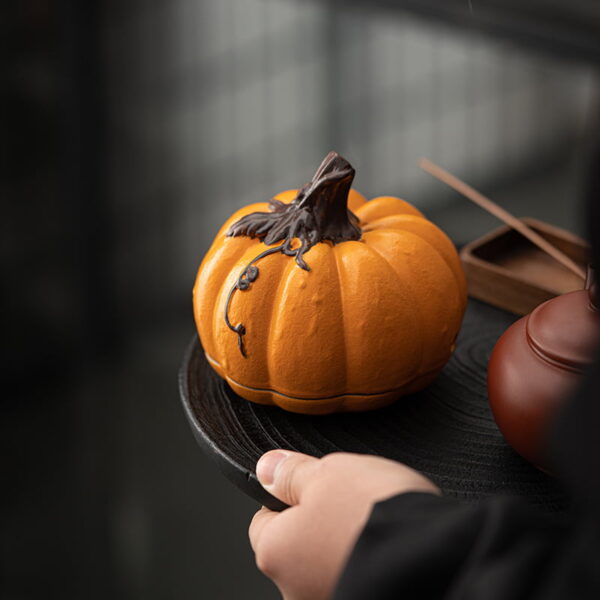 Round Ceramic Pumpkin Incense Burner