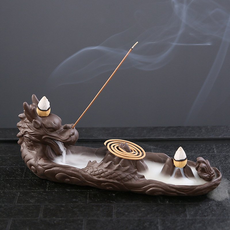 Dragon Boat Hill Backflow Coil Stick Incense Burner