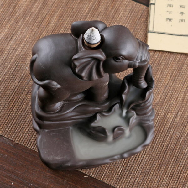 Ceramic Elephant Backflow Incense Burner