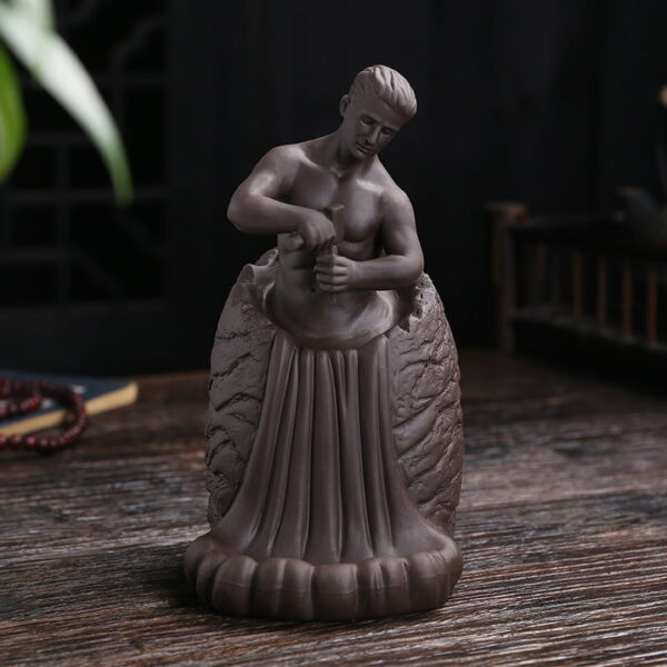 Carving Man Incense Waterfall Burner