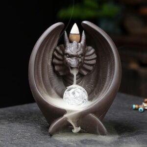 Dragon With Wings Ceramic Backflow Incense Burner With LED Light Ball Dragon With Wings Ceramic Backflow Incense Burner With LED Light Ball