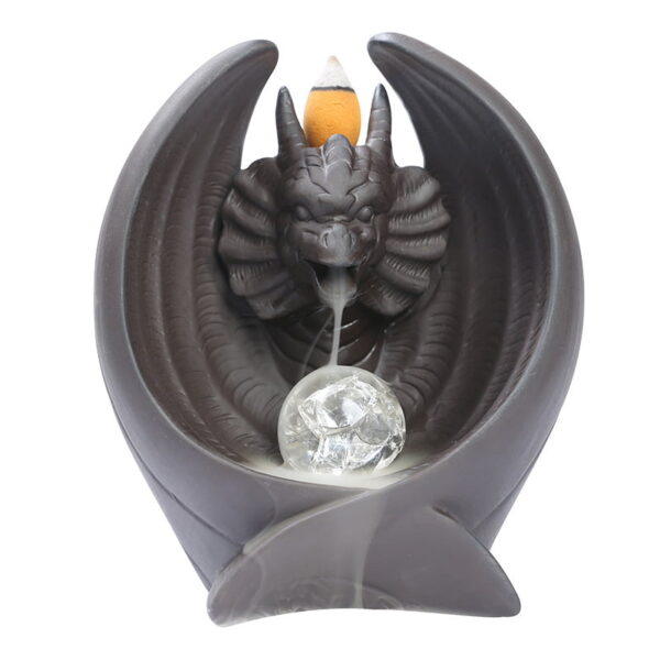 Dragon With Wings Ceramic Backflow Incense Burner With LED Light Ball