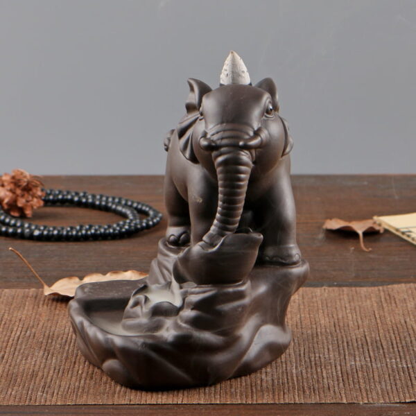 Ceramic Elephant Backflow Incense Burner