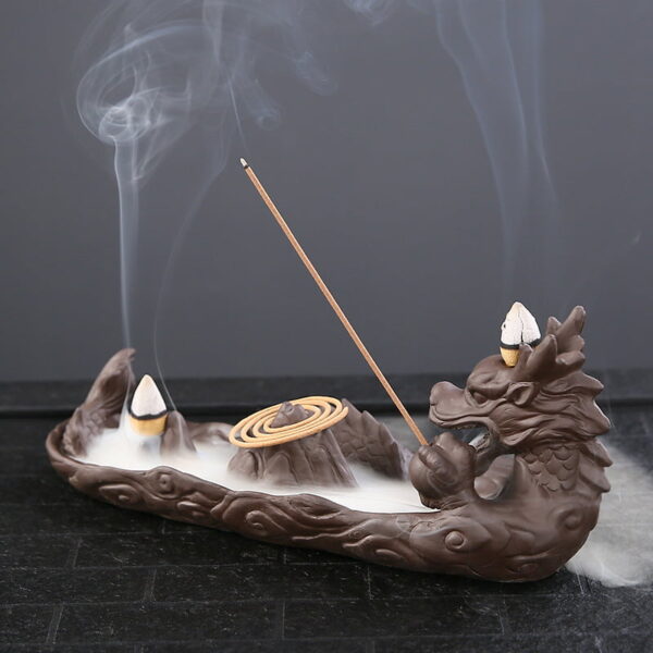 Dragon Boat Hill Backflow Coil Stick Incense Burner
