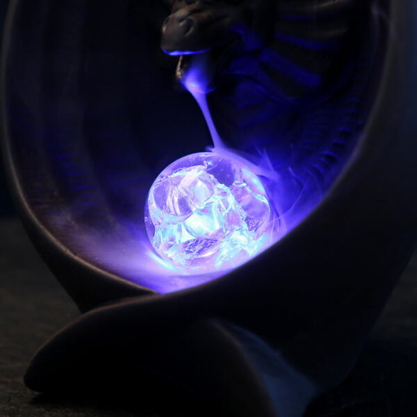 Dragon With Wings Ceramic Backflow Incense Burner With LED Light Ball