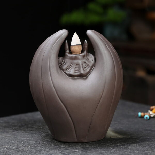 Dragon With Wings Ceramic Backflow Incense Burner With LED Light Ball