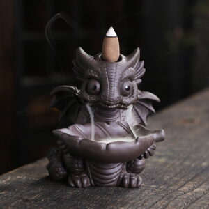 Flying Dragon Ceramic Waterfall Incense Burner