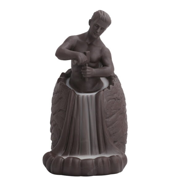 Carving Man Incense Waterfall Burner