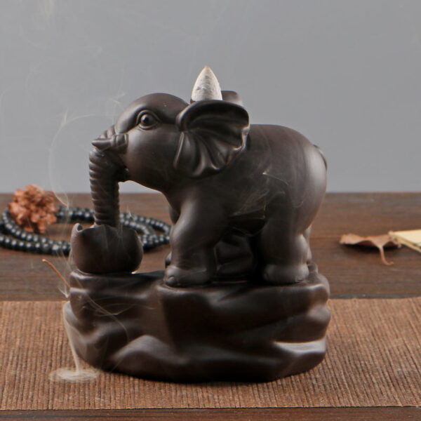 Ceramic Elephant Backflow Incense Burner