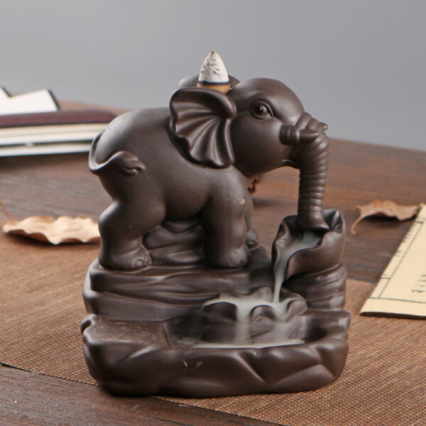 Ceramic Elephant Backflow Incense Burner