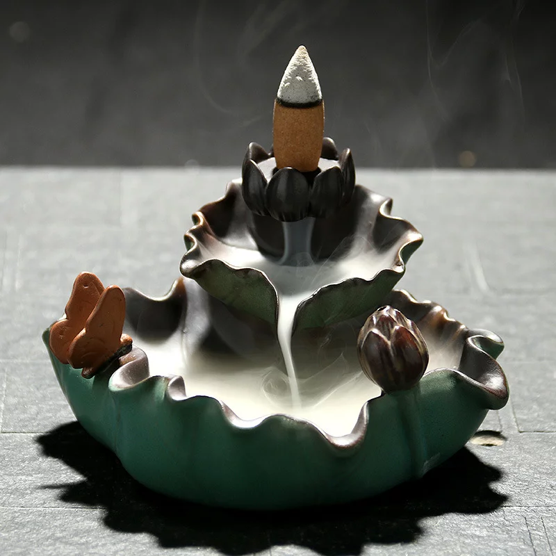 Lotus Butterfly Backflow Incense Burner