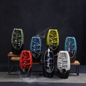 Barrel Shape Ceramic Waterfall Incense Burner