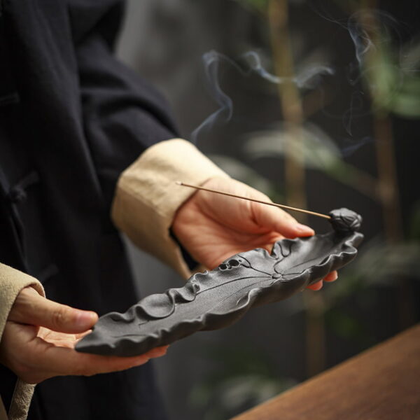 Lotus Leaf Incense Burner, Ceramic Incense Stick