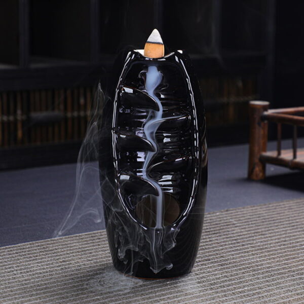 Barrel Shape Ceramic Waterfall Incense Burner Barrel Shape Ceramic Waterfall Incense Burner