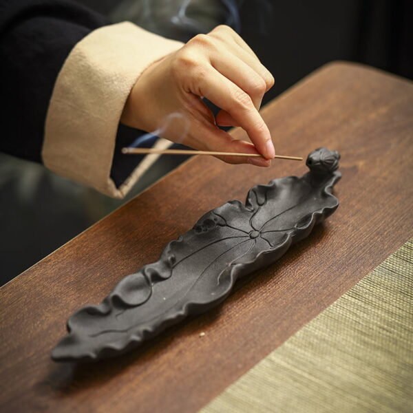 Lotus Leaf Incense Burner, Ceramic Incense Stick