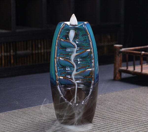 Barrel Shape Ceramic Waterfall Incense Burner Barrel Shape Ceramic Waterfall Incense Burner