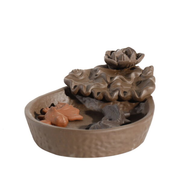 Lotus Fish Pool Backflow Incense Burner Waterfall