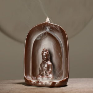 Buddha Lotus Petal Ceramic Backflow Incense Burner Buddha Lotus Petal Ceramic Backflow Incense Burner