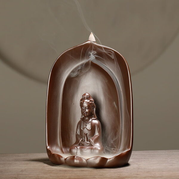 Buddha Lotus Petal Ceramic Backflow Incense Burner Buddha Lotus Petal Ceramic Backflow Incense Burner