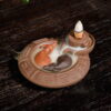 Stone Grinding Buffalo Divination Plate Ceramic Incense Waterfall Backflow Burner
