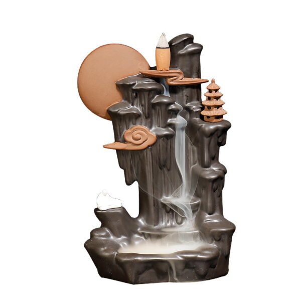 Moon Cloud Mountain Tower Incense Smoke Burner